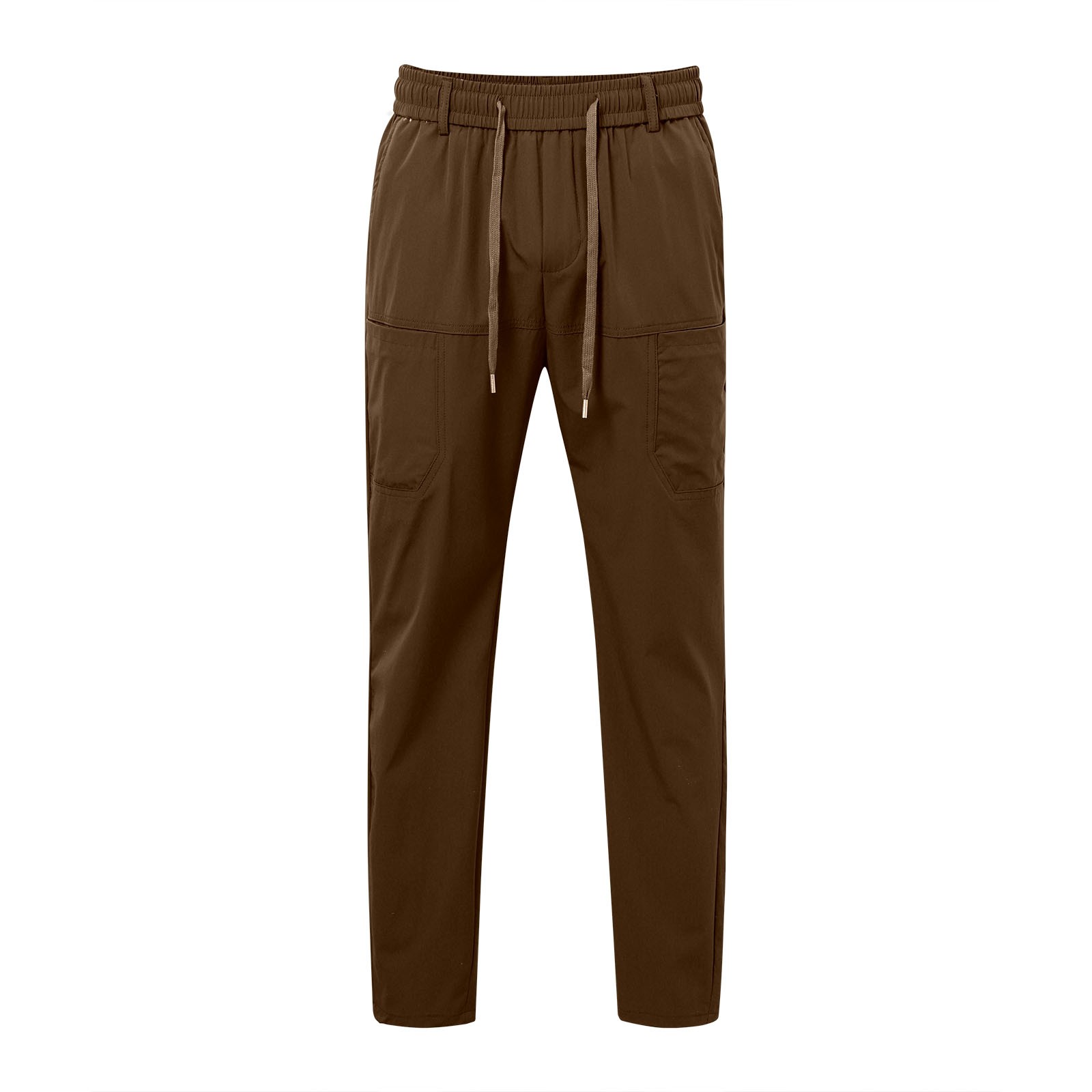 thumbnail image 4 of Pantalones deportivos elásticos de pierna recta para hombre - Color liso con bolsillo con costura - Nailon/spandex, tallas XS-XXXXXL, 4 of 8